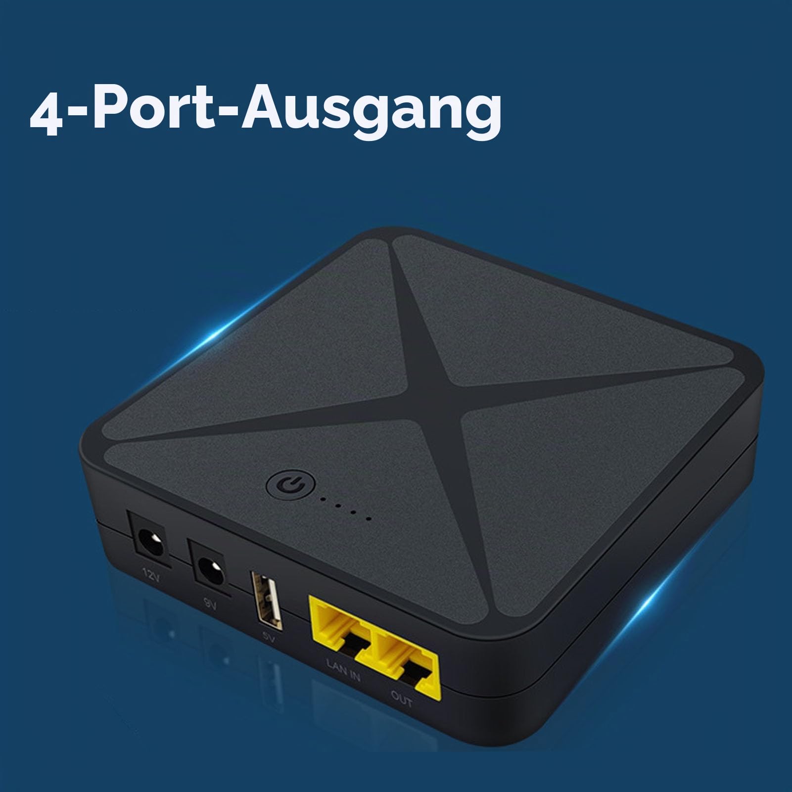 Mini-USV mit Mehreren Ausgangsoptionen, 8000 MAh Batterie-Backup für Kamera, Router, Modem, USB-Anschluss, Intelligenter Schutz, USV, 5 V, 9 V, 12 V, 48 V, POE-Anschluss