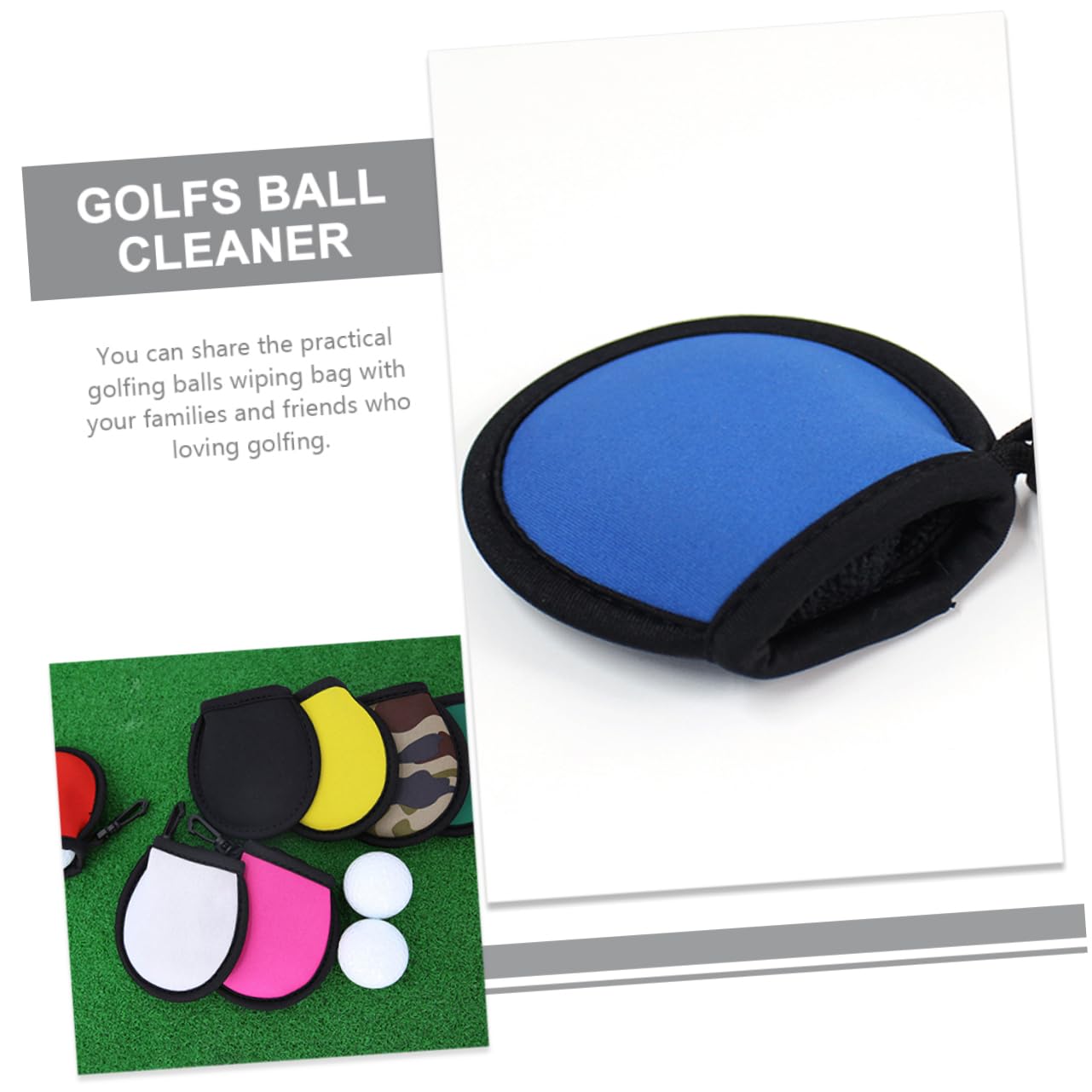 Toddmomy Klebriger Golfprofi Golfausrüstung Bucket-golfspiel Golfbuggy Netz Golfschläger Reinigungstuch Golfballreiniger Waschmaschine Für Taschenbälle Samtfutter