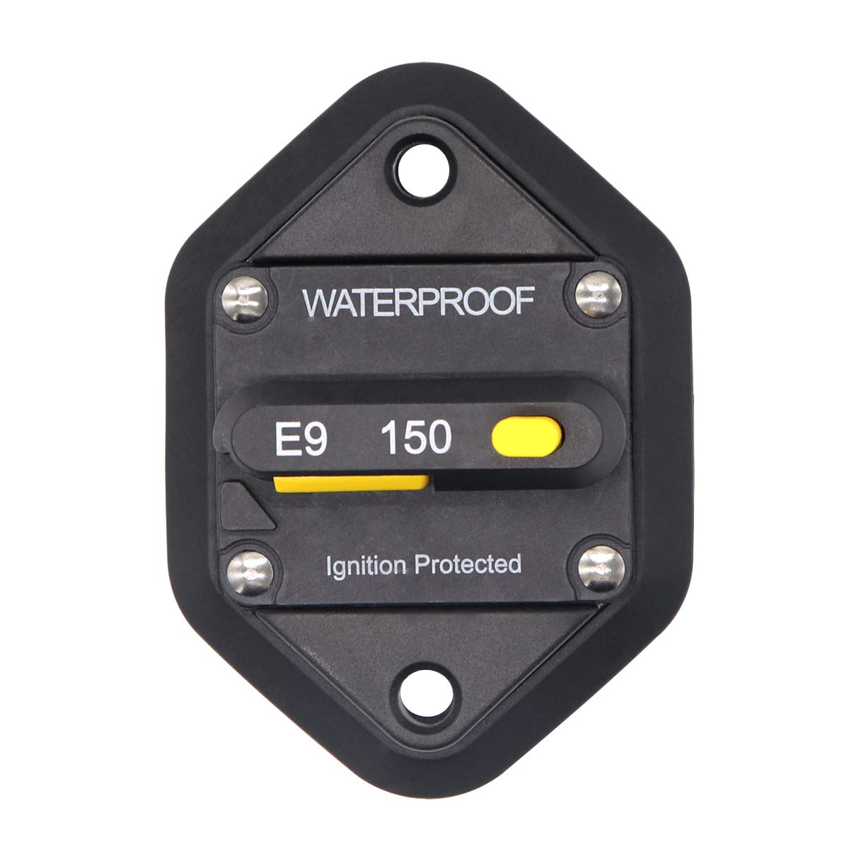 Panel Mount 150 Amp Circuit Breaker with Manual Reset for Car Audio RV Bus Truck Boat Marine, 12V - 48VDC, Switchable Waterproof 150A