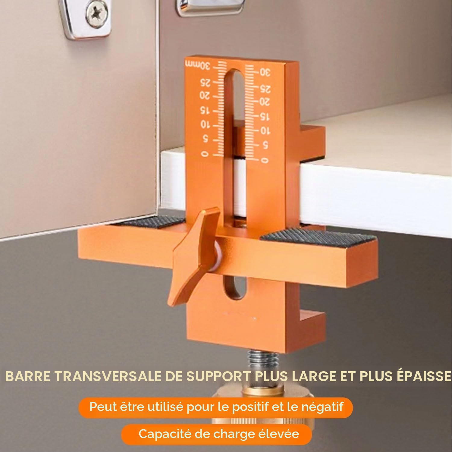 Outil d'Installation de Porte d'Armoire Polyvalent, Gabarit Defonceuse a Bois, Gabarit de Percage, Robuste et Portable - Idéal pour une Installation Précise et Facile des Portes d'Armoires
