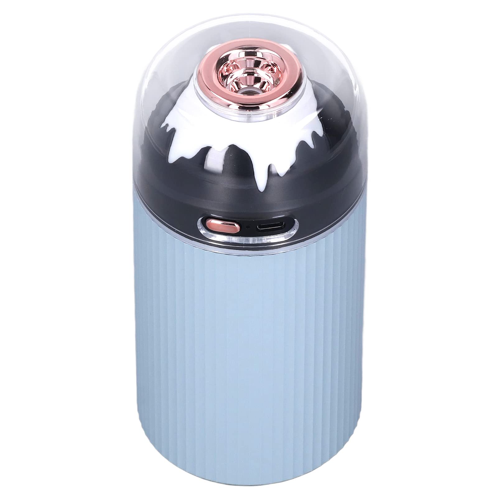 Umidificatore per piccola luce notturna 300ml Nebulizzatore portatile 2 in 1 Mini umidificatore per auto USB con luce notturna per ufficio 5V (Blue)