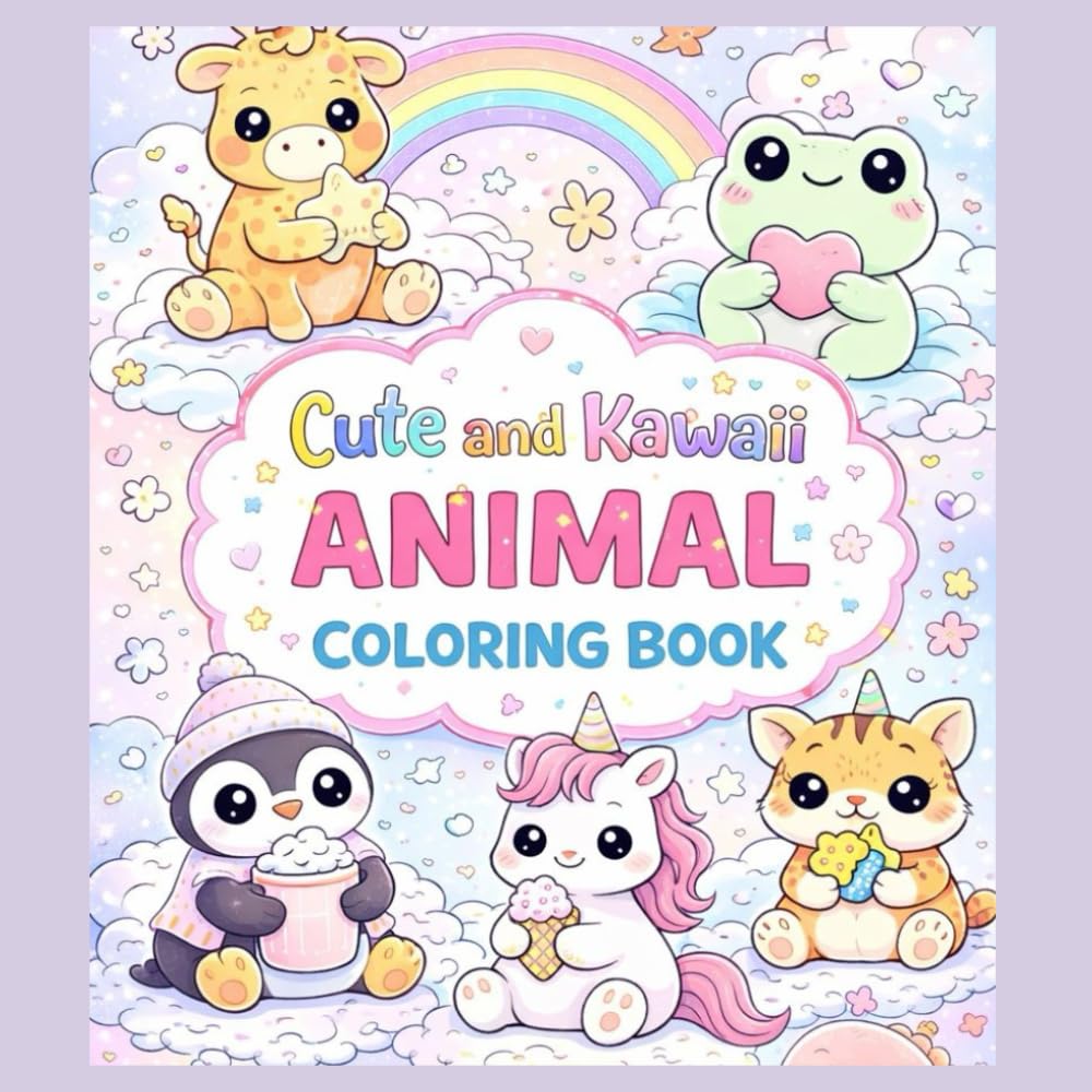cute and kawaii animal coloring book: a amazing coloring book for the kids