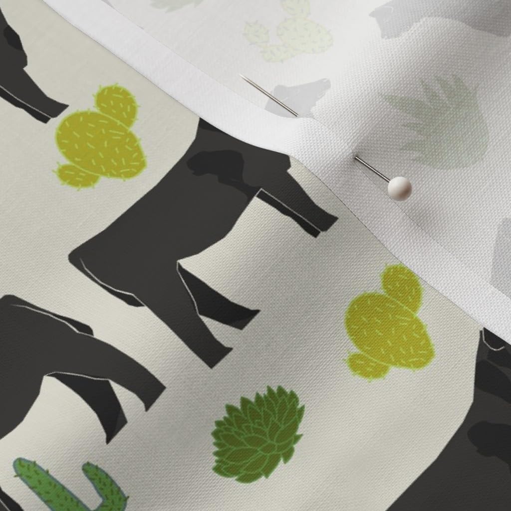 Spoonflower Fabric - Cattle Cactus Cream Cow Show Steer Farm Printed on Petal Signature Cotton Fabric by The Yard - Sewing Quilting Apparel Crafts Decor