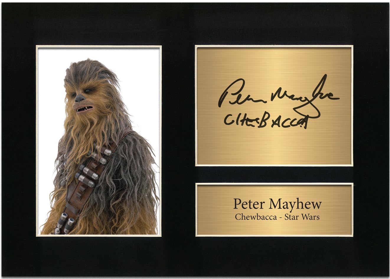 Zulu Image Black Chewbacca | Star Wars | Peter Mayhew | Autograph A4 Printed Photo Reproduction Print Picture Display No40,