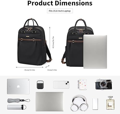 Miniatura 4 de GOLF SUPAGS Mochila para laptop para mujer, mochilas de viaje, bolsa de trabajo para computadora, mochila casual para portátil de 15.6 pulgadas,