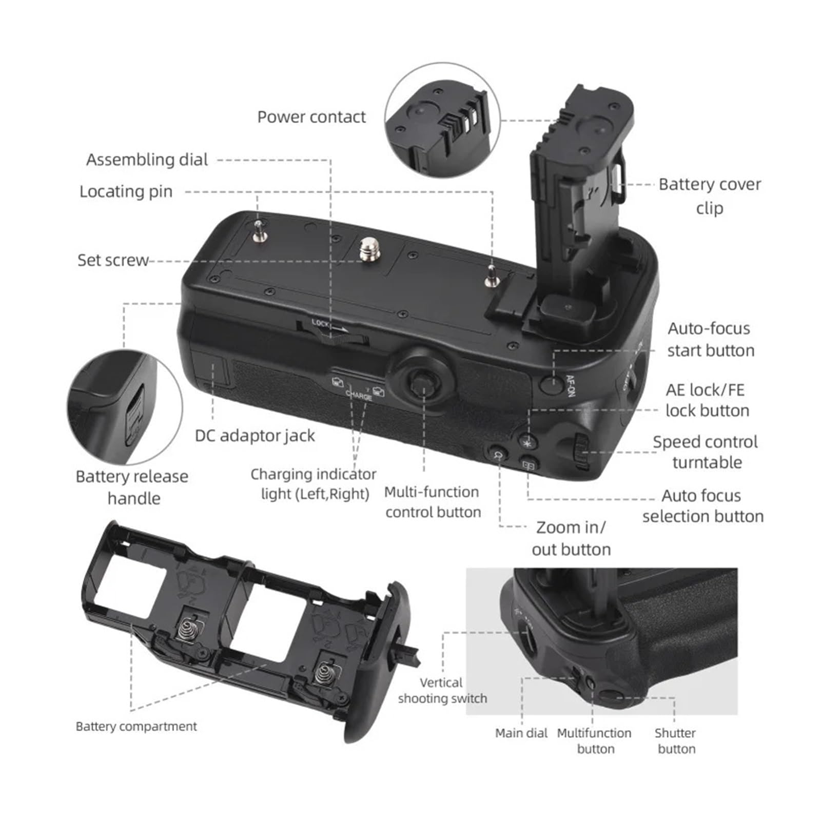 Compatibile con l'impugnatura portabatteria Canon R5 R6II BG-R10