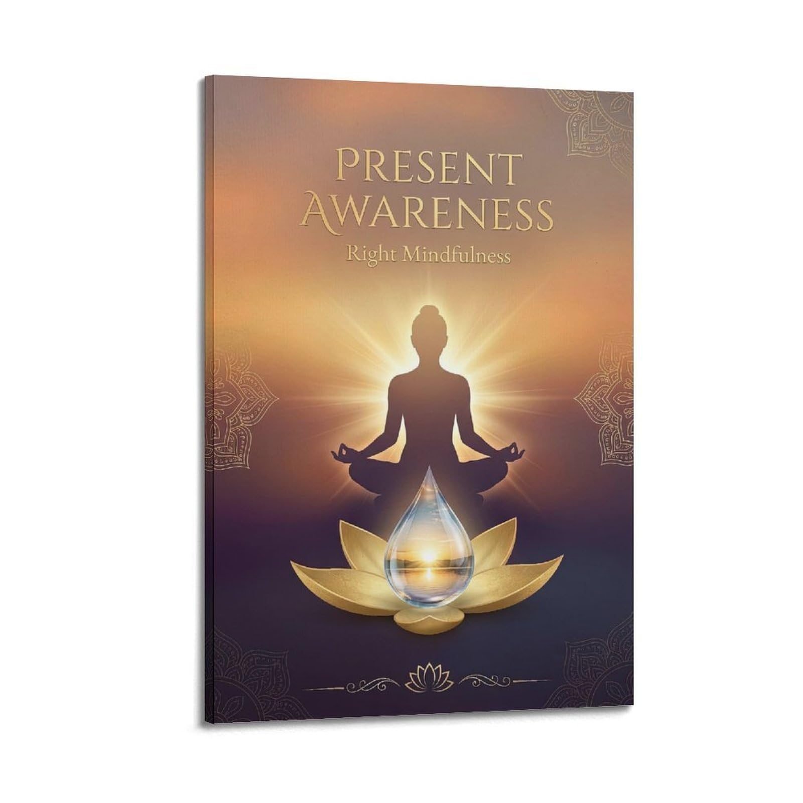 Buddhist Mindfulness Poster Present Awareness Meditation Decorative Painting Canvas Art Picture 24x36inch(60x90cm)