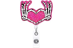 Skeleton Heart Shaped Silicone Valentine's Badge Reel Holder