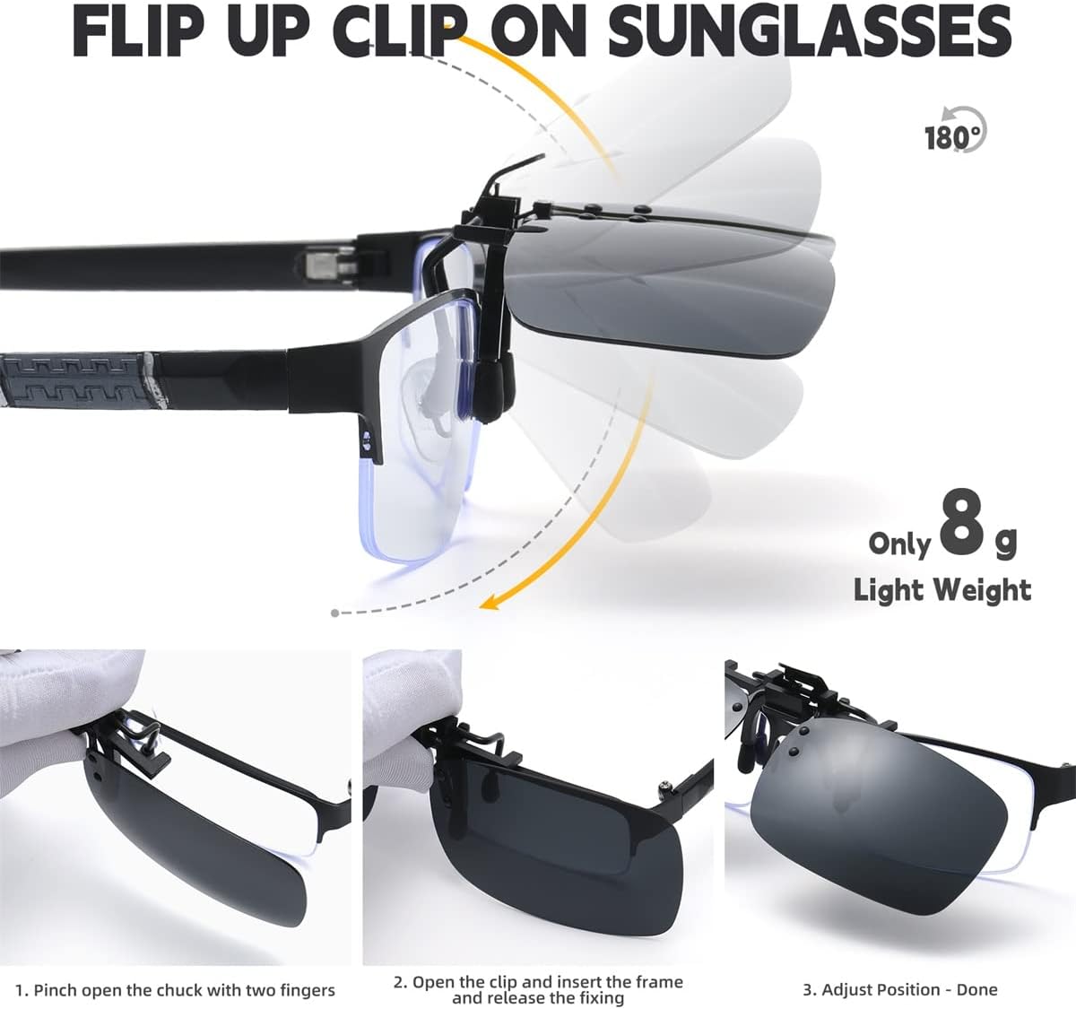 Clip on Sunglasses Polarized - Clip on Over Prescription Glasses for Men Women - Image 5