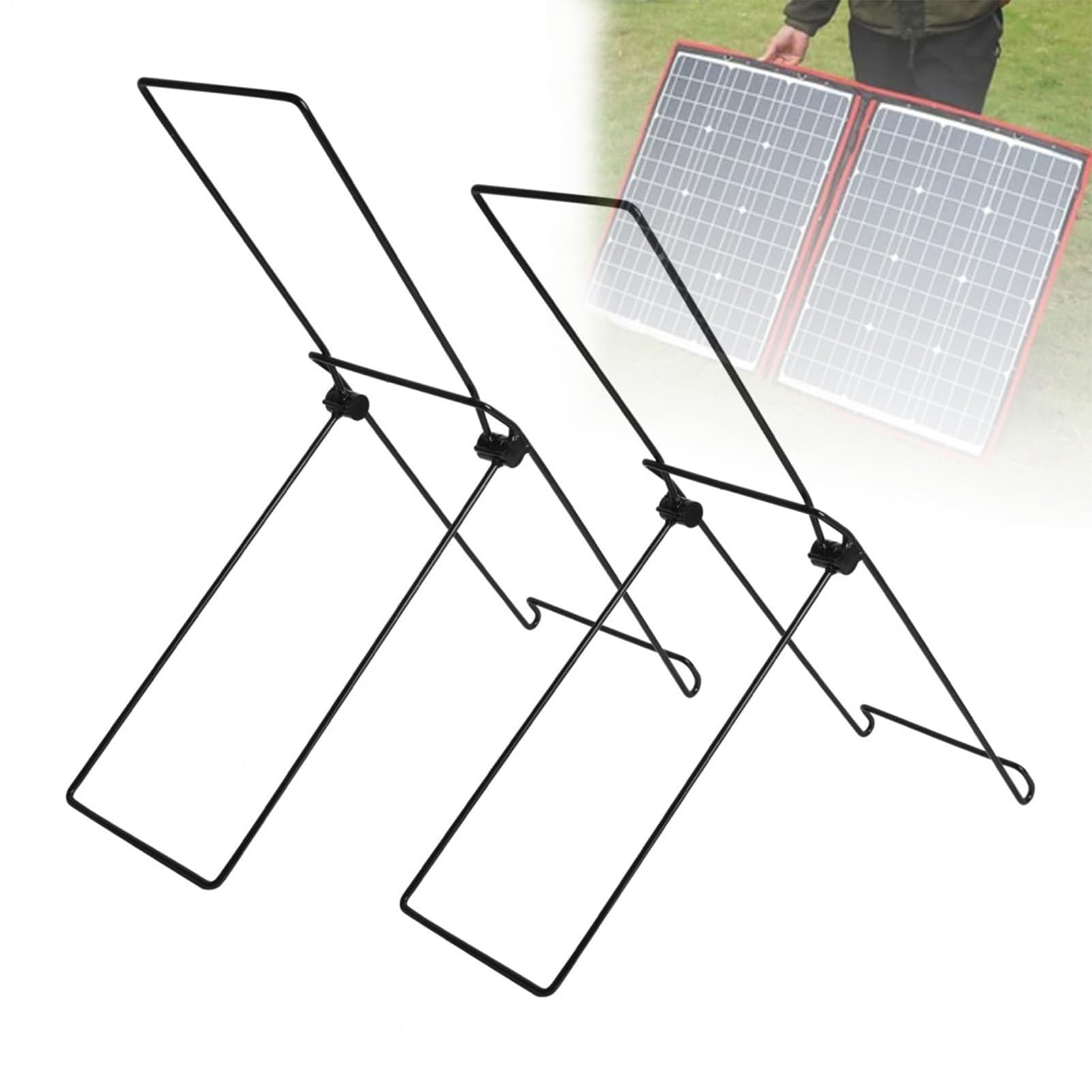 Soportes de inclinación para paneles solares, soporte de montaje en el suelo para panel solar, estructura plegable ligera | Soporte de soporte resistente al aire libre para camping, senderismo