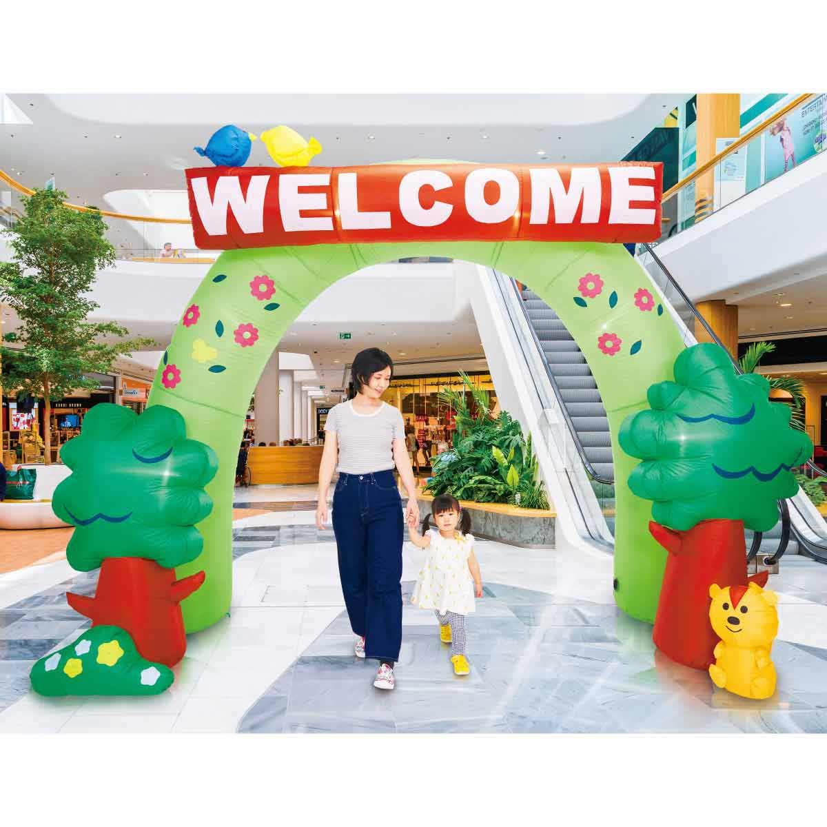 エアブロー　ドリームアーチ　店舗　イベント　装飾 Amazon | エアブローアーチWELCOMEフォレスト 高さ290cm 【 エアブロー