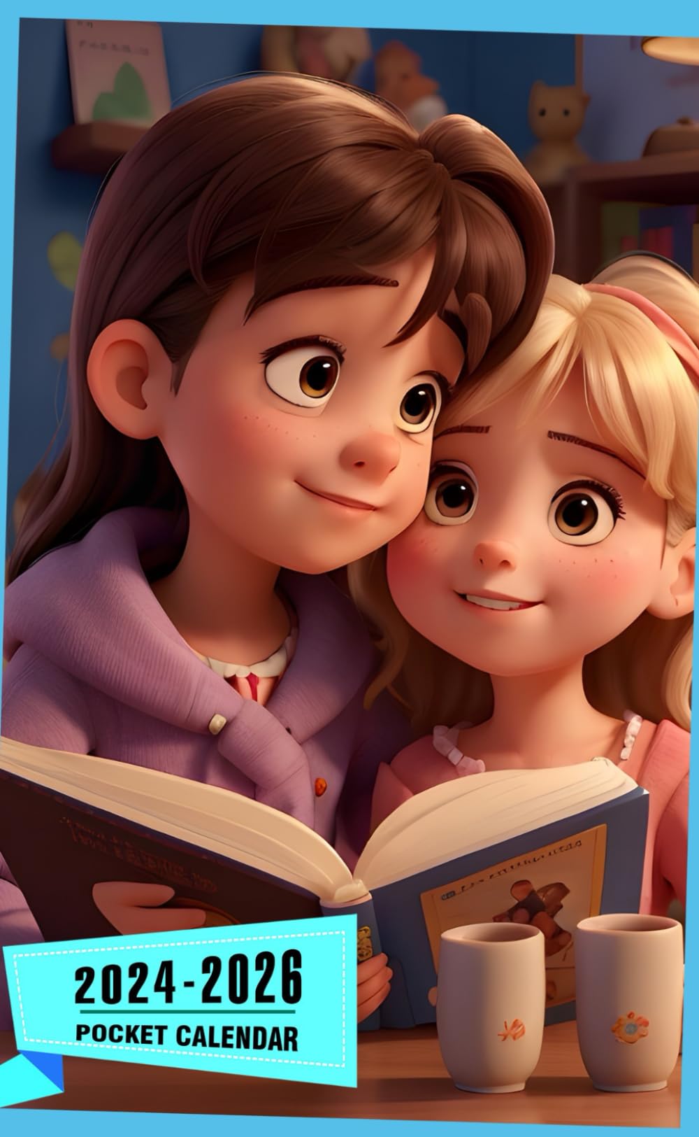 Pocket Calendar 2024 - 2026 With Moon Phase: Three-Year Monthly Planner for Purse , 36 Months from January 2024 to December 2026 | Portada animada libro amor | Pareja niño niña