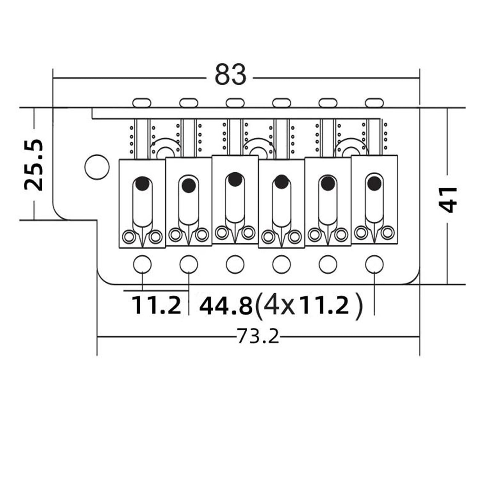 Gitarrenbrücken-Bausatz Tremolo-Brückensystem Für ST-E-Gitarre Chrom-Silber Zubehör Abstände 10,5 Mm