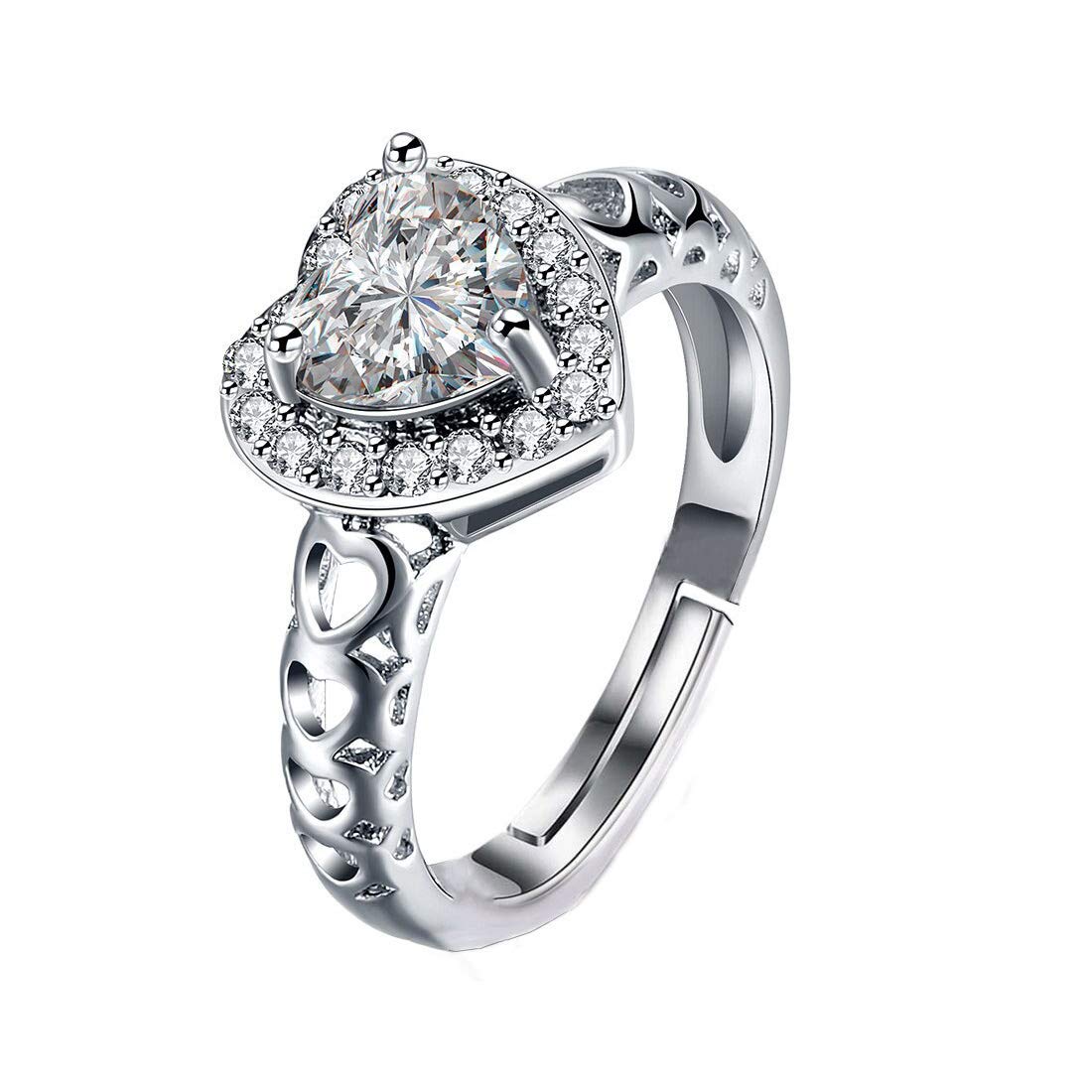 Jewels Galaxy Adorable American Diamond Heart Designs Rose Gold Plated Adjustable Ring for Women/Girls (SMNJG-RNG-5190) (B08VGNBW7T) Amazon Price History, Amazon Price Tracker
