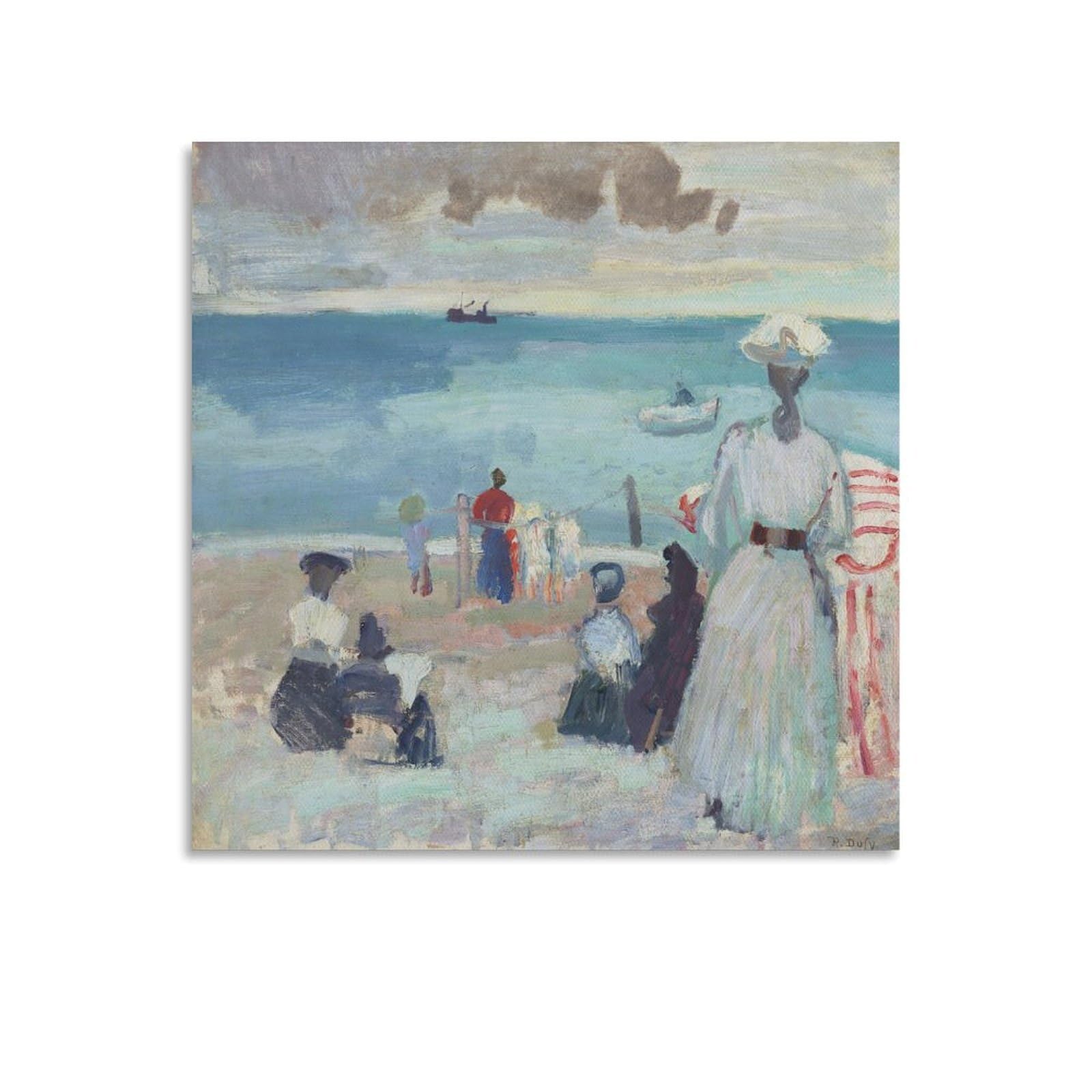 KLAGCBDF Raoul Dufy La Plage Poster Print Art Wall Painting Canvas Posters Modern Bedroom Decor 20x20inch(50x50cm)