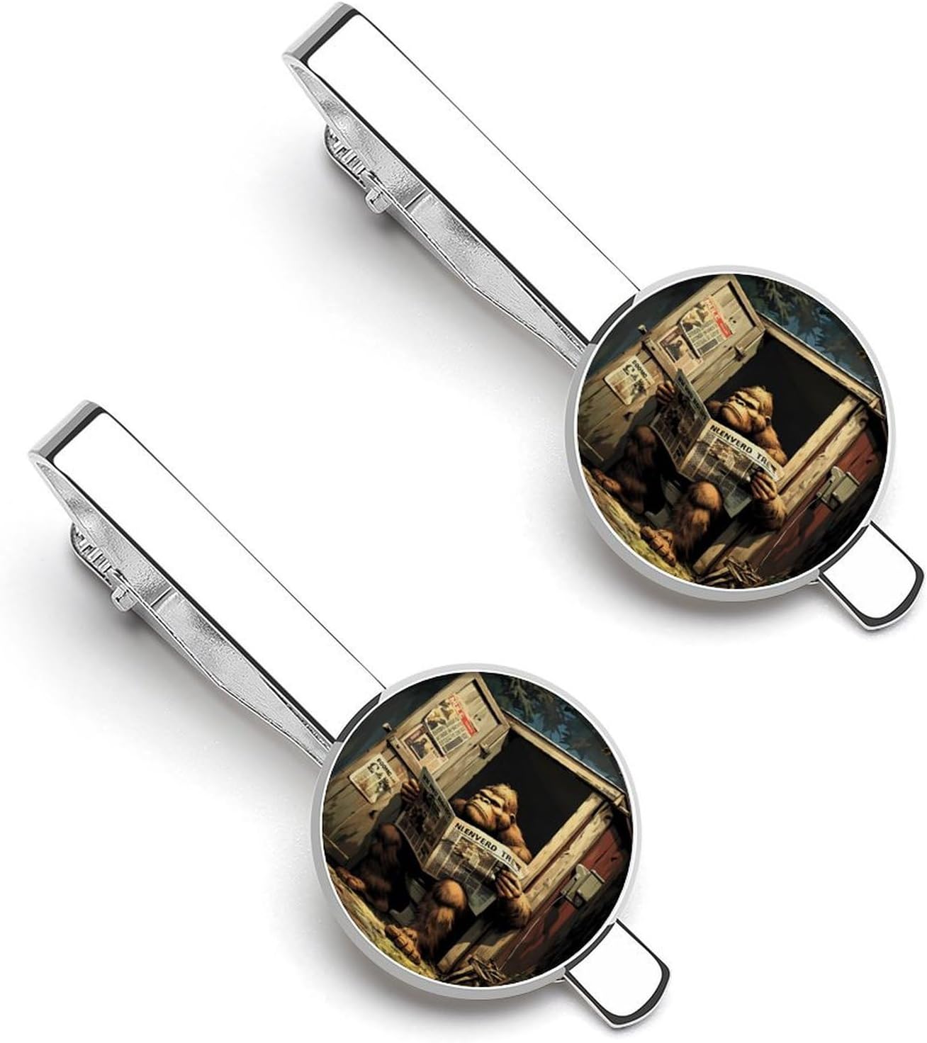 Roses Lavender Daisies Tie Clips for Men,A Pair Silver Necktie Bar Pinch Clip 2.2 Inch Metal Clasps for Fashion