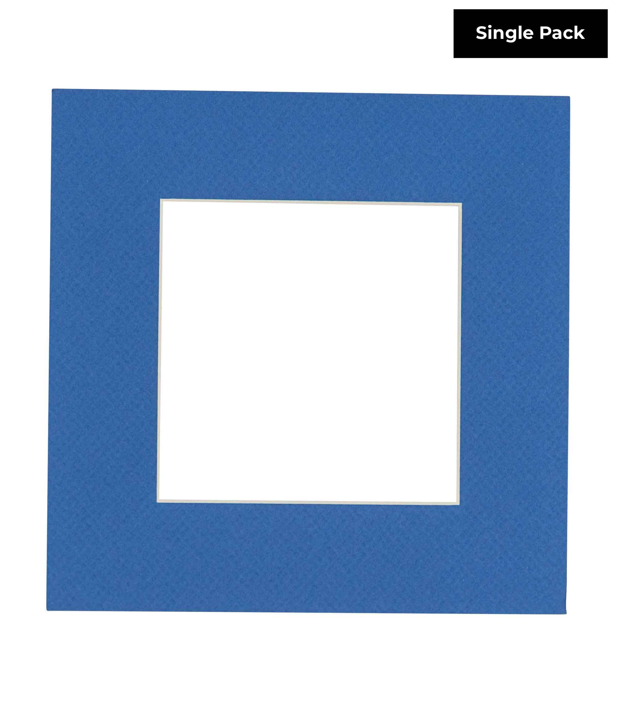 CountryArtHouse Royal Blue Acid Free 11x11 Square Picture Frame Mat with White Core Bevel Cut for 7x7 Pictures - Fits 11x11 Frame - Pack of 1 Matboard Show Kit with Acid Free Backing & Clear Bag