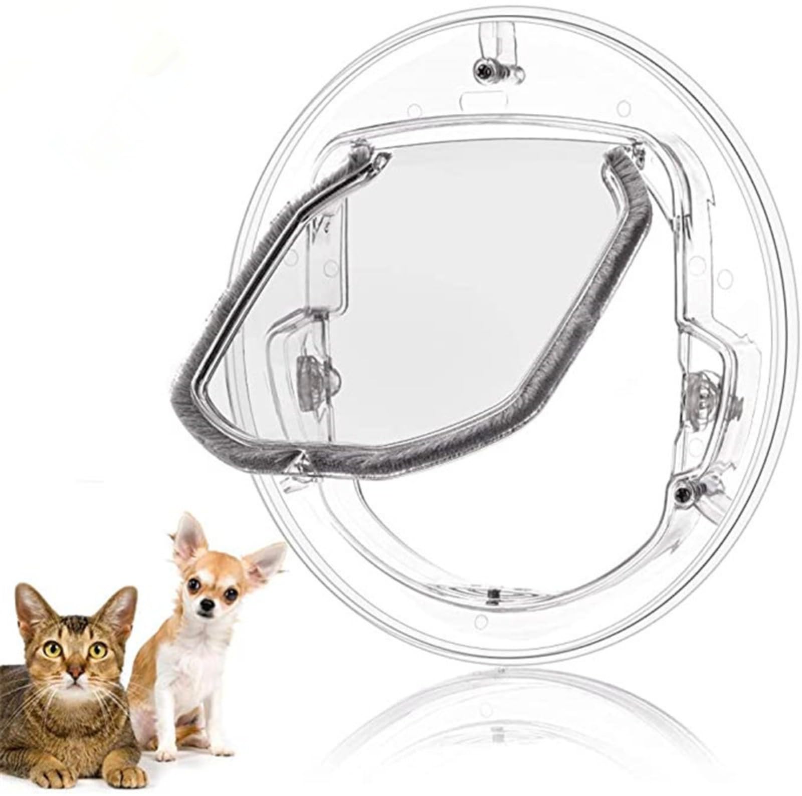 Gattaiola per Vetro Porticina per Gattaioli - Porta Basculante per Cani e Gattaiola per Vetro, Accessorio per Mascotte Piccole (Gatto, Chihuahua)