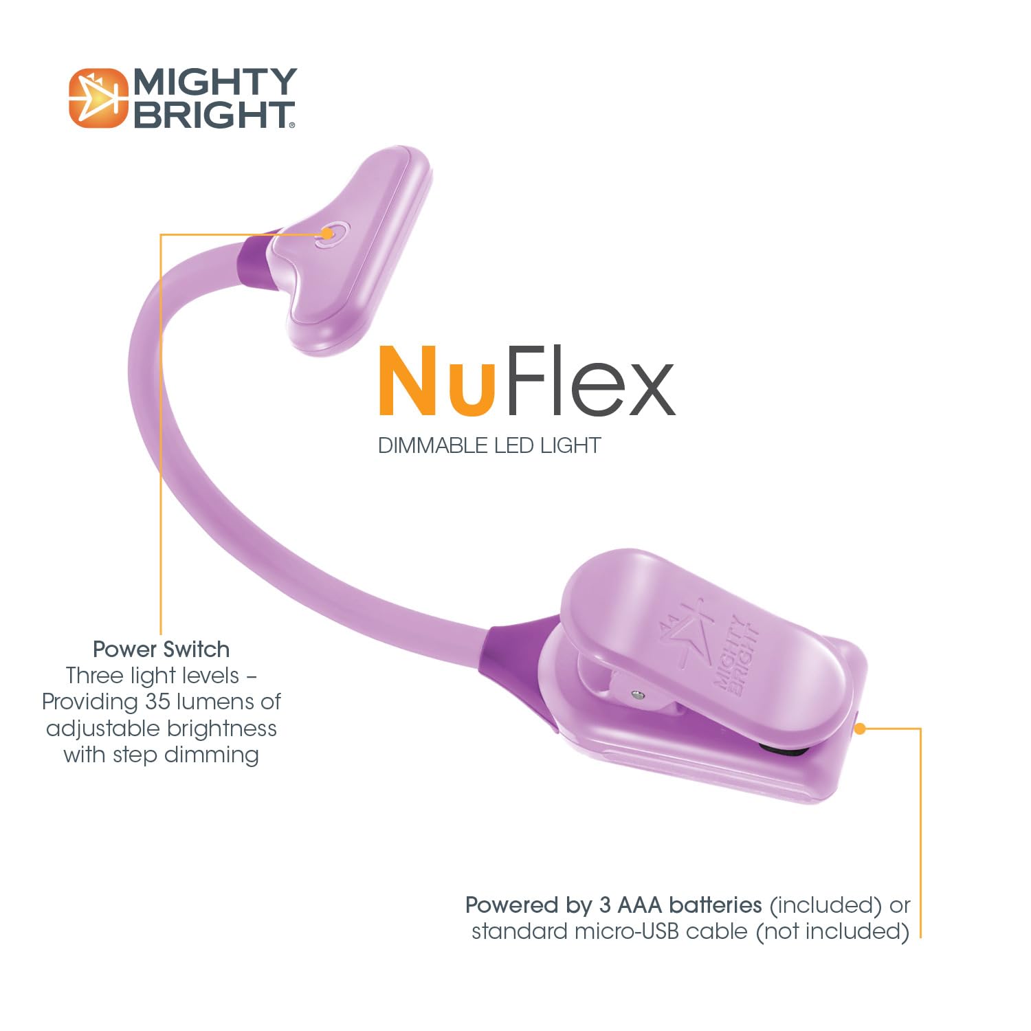Mighty Bright The Original NuFlex Book Light, Battery-Powered