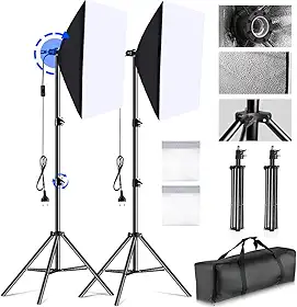 2 Soft Box, Softbox com 2 Tripés, 50 X 70 cm Kit Softbox, Kit de Iluminação Softbox, Tripé Profissional Iluminação Studio Softbox, Soft Box Profissional, Kit Iluminação Estudio Softbox