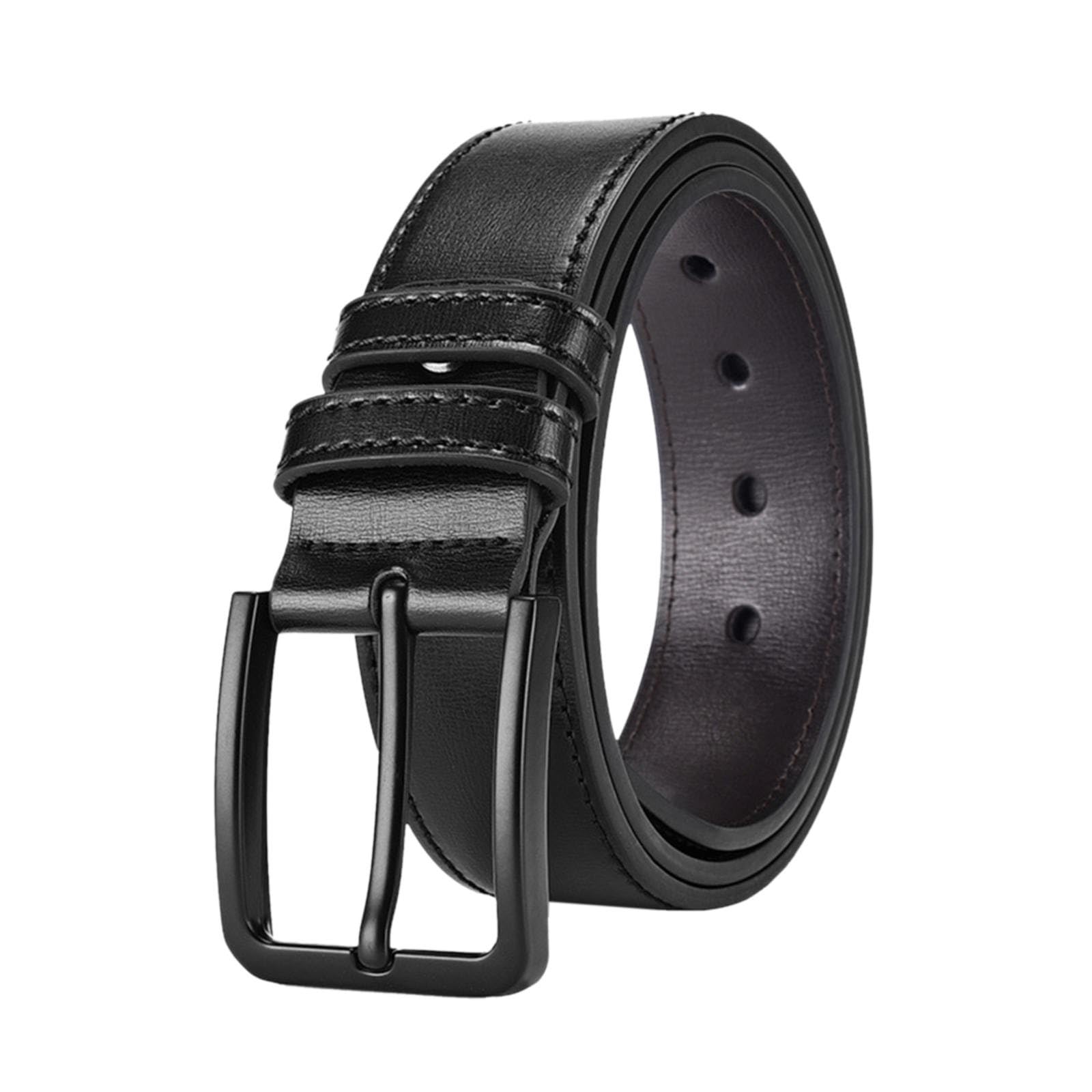 Beltox Fine Men’s Casual Leather Jeans Belts 1 1/2” Wide 4MM Thick Alloy Prong Buckle Work Dress Belt For Men Airtight Storage Bags Large