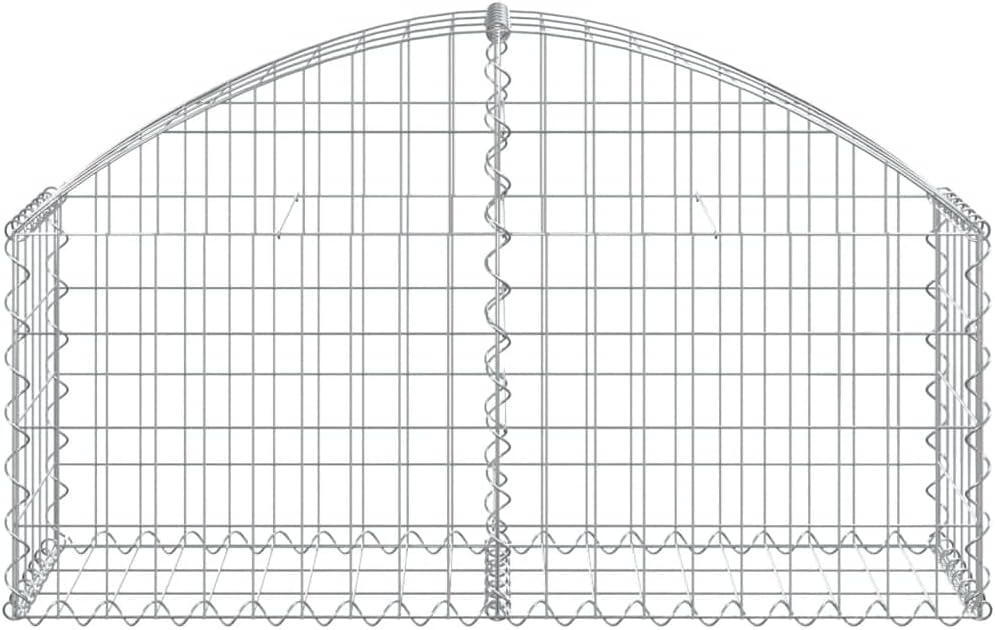 Arched Galvanized Iron Gabion Basket 39.4 x 11.8 x 15.7/23.6 in Heavy-Duty Rust-Resistant Outdoor Decorative Barrier Retaining Wall for Garden Patio Backyard