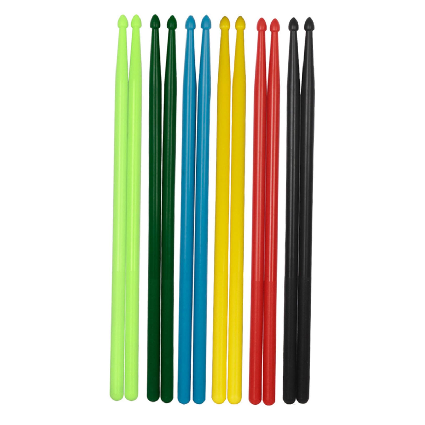 Veemoon 5 Paires Baguettes Batterie Nylon Durables Colorées pour Instruments de Percussion Confortables et Polyvalentes pour Batteurs Débutants et Professionnels