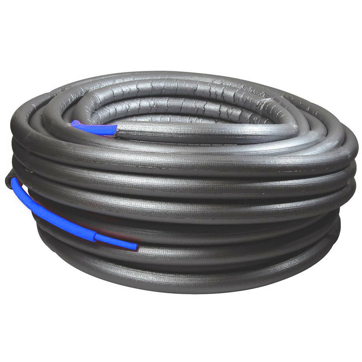 Tube PER prégainé pré-​isolé - Ø 16 X 20 - couleur de la gaine : Bleue - Lg de la couronne : 50 mètres