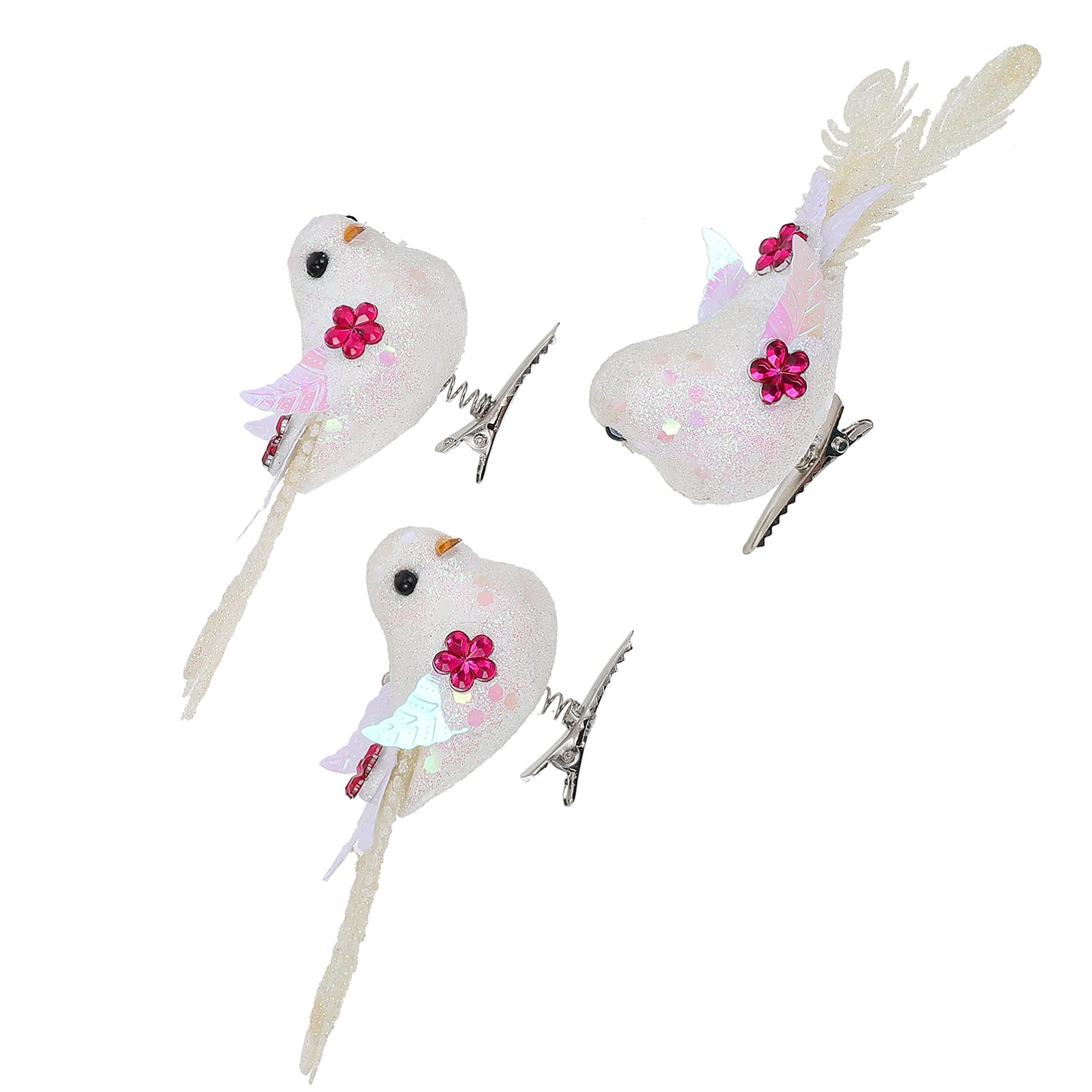 NUOBESTY 24pezzi Uccelli Artificiali Per Decorazioni Natalizie Uccelli Realistici Per Albero Di Natale e Decorazioni Per Ufficio Facili Da Appendere e Conservare Per Feste e