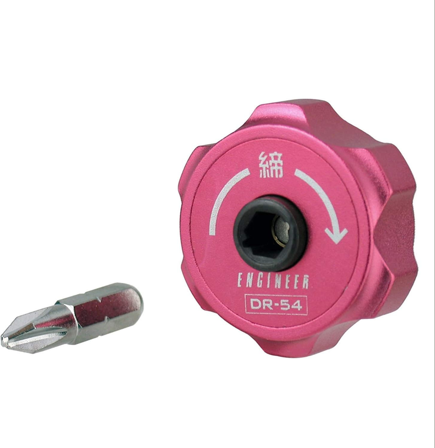 low profile stubby ratcheting palm screwdriver. dr-54, Red