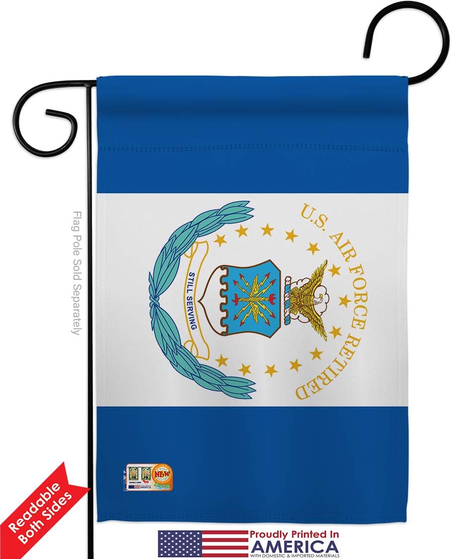 Air Force Retired Garden Flag Armed Forces USAF United State American Military Veteran Retire Official Small Decorative Gift Yard House Banner Double-Sided Made In USA 13 X 18.5