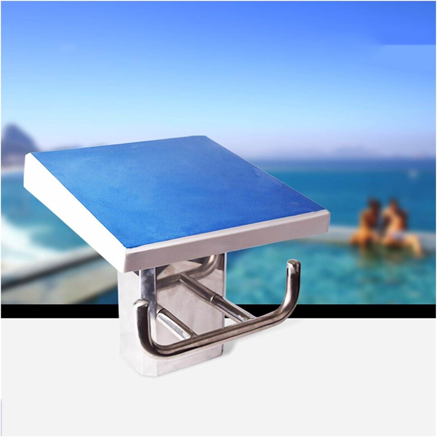 Pool Diving Platform, Anti Slip Pool Diving Board with Stainless Steel Base, Swimming Competition Starting Jumping Plate for Sports Complex