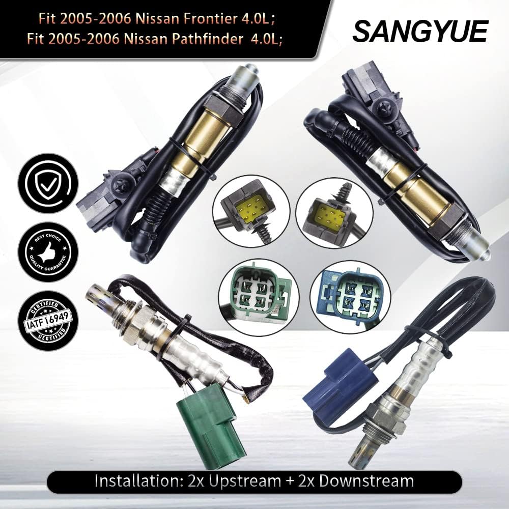 4pcs Oxygen Sensor Kits for 2005-2006 Nissan Xterra/Frontier/Pathfinder 4.0L Upstream + Downstream