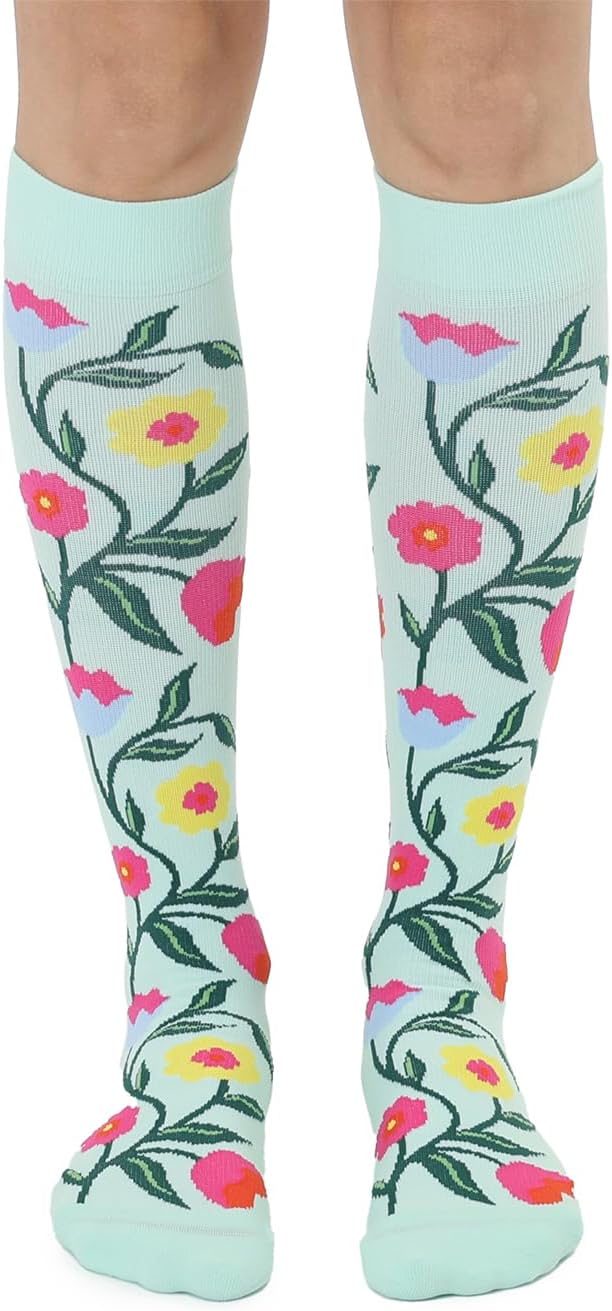 Living Royal Compression Socks - Graduated Compression 15-20mmHg, Padded Cushion Bottom Fun Socks, Moisture-Wicking