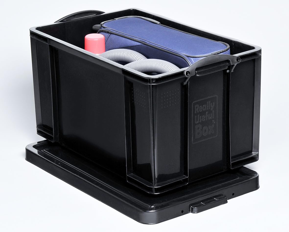 Really Useful - Scatola portaoggetti da 84 litri, colore: Nero