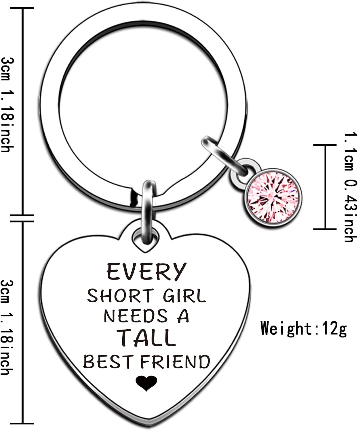 JMIMO Funny Best Friends Gifts Humor Best Friends Keyring for Girls Every Short Girl Needs A Tall Best Friend - Image 3