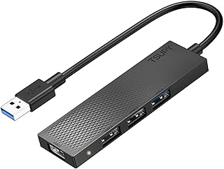 USB Hub, TSUPY USB Hub 3.0 USB Data Hub Splitter with USB 3.0 5Gbps Ultra Slim Portable Expander for Desktop Computer PC, PS4, Laptop, Chromebook, iMac, Flash Drive Data and More