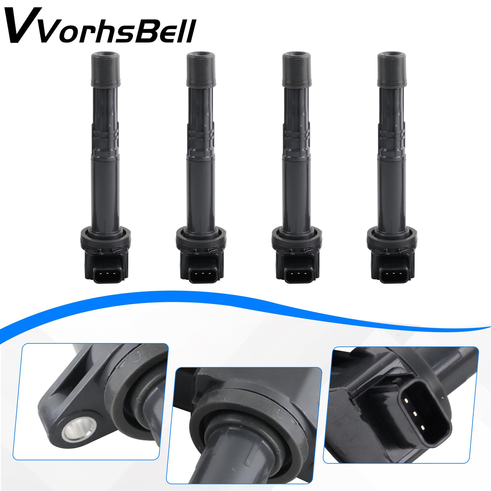 Set di 4 bobine di accensione compatibili con Acura CSX RSX Honda Accord Civic Si CR-V Element S2000 2002-2011 Motore L4 2,0L 2,2L 2,4L sostituisce 30520-PNA-007, 099700-115, 30520-RRA-007