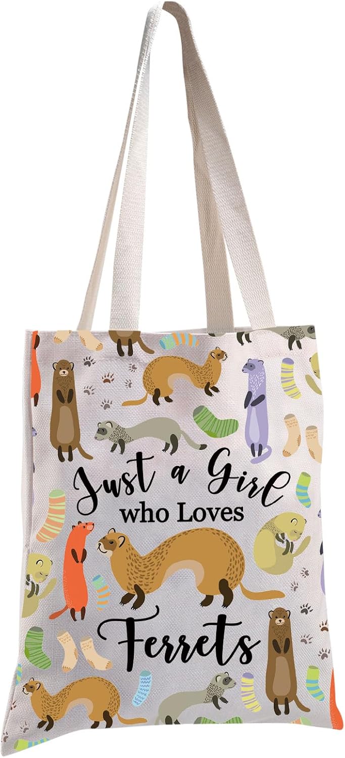 MBMSO Ferret Gifts for Women Ferret Tote Bag for Ferret Lovers Gifts Ferret Mom Gifts Ferret Shopping Bag Ferret Owner Gifts image 4
