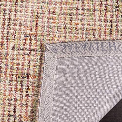 Ivory and Grey Abstract Handmade Wool 9' x 12' Area Rug
