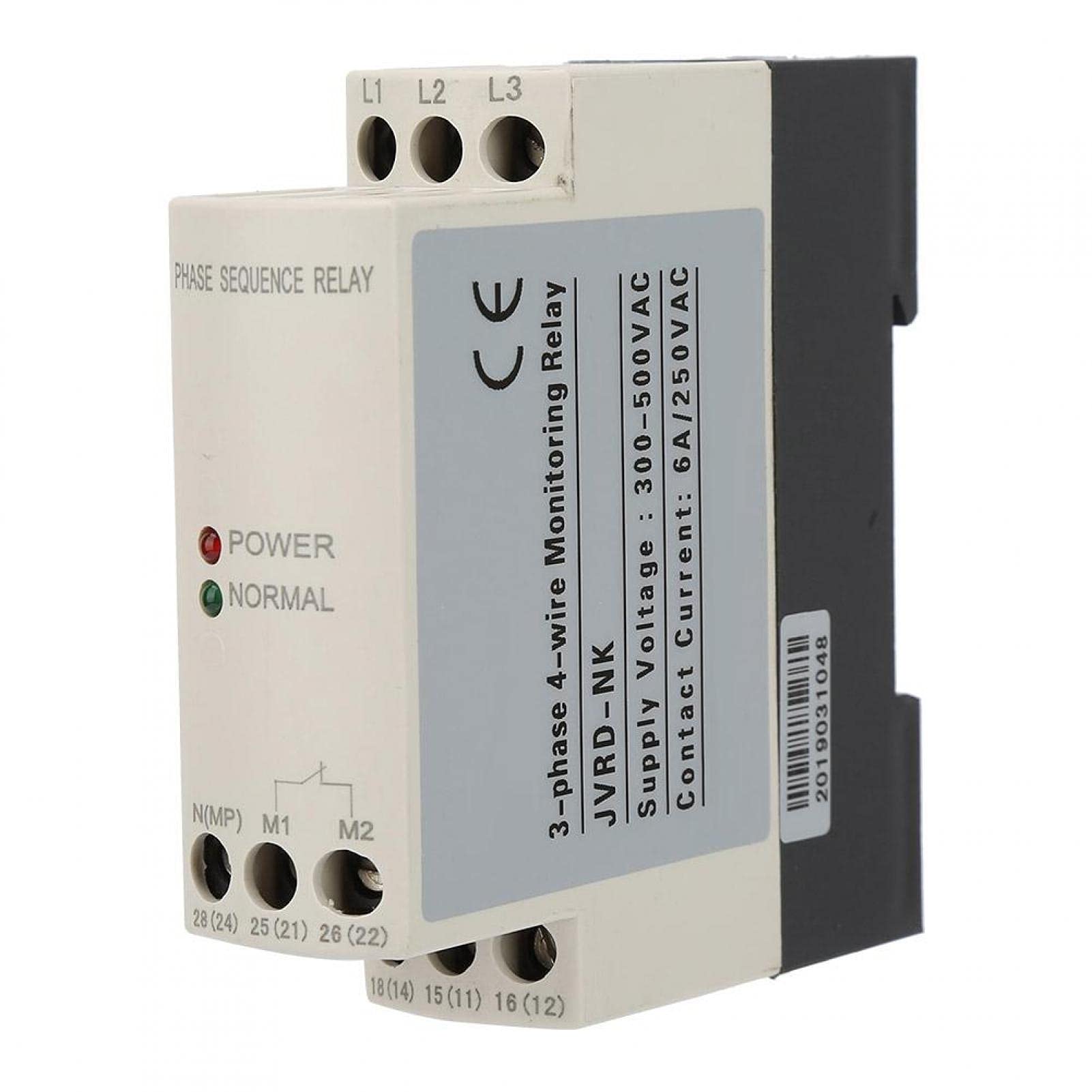Power Supply Monitor Relay 3-Phase Monitoring Relay Relay Protector AC 50/60Hz Sequence Relay 4-Wire 3-Phase for Pumps Elevators Machine Tools