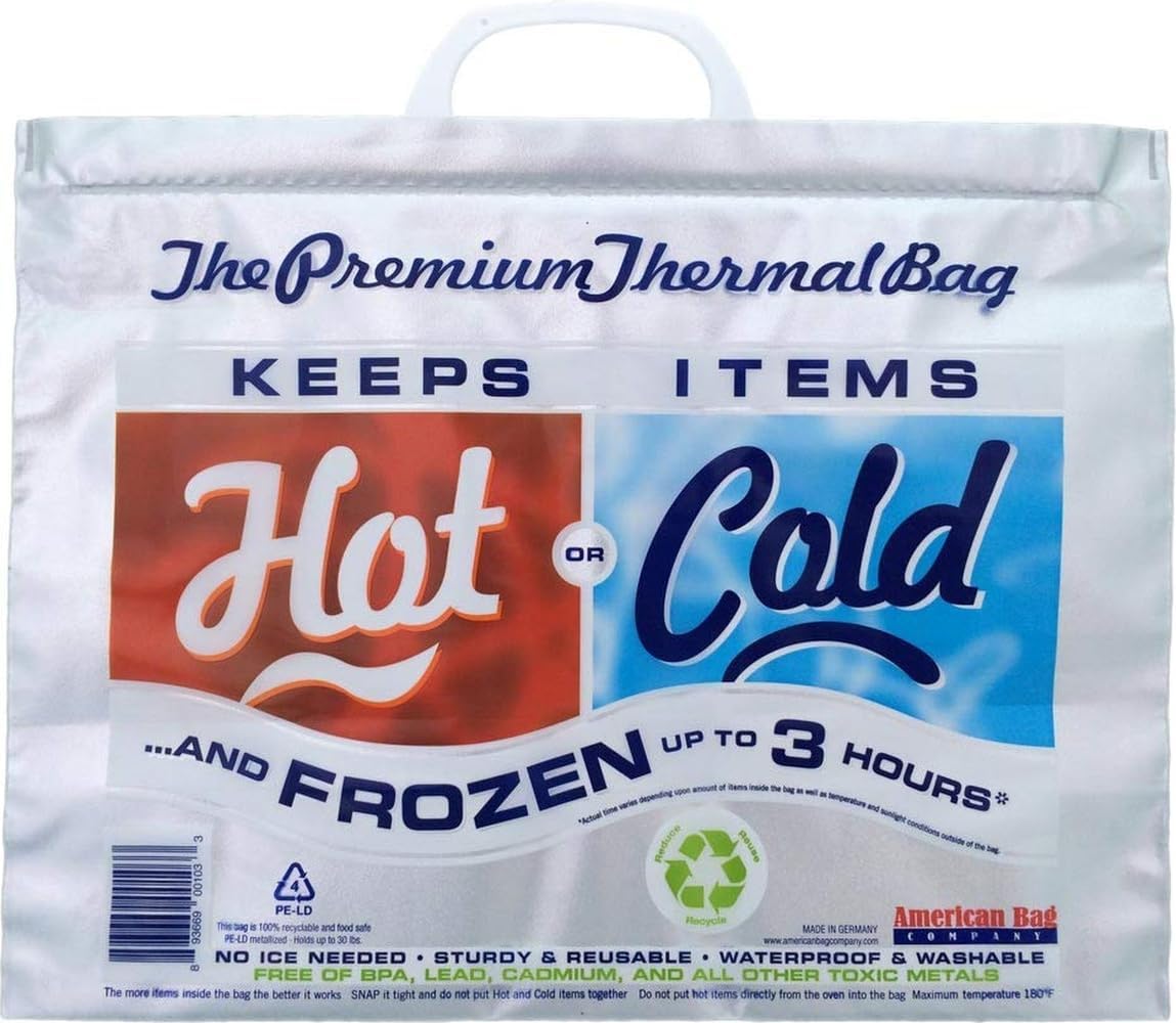 Insulated Thermal Cooler, Lunch Size, Red & Blue