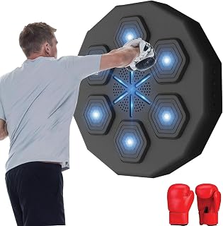 MObyat New Smart Music Boxing Machine Multi Boxing Training Equipment Wall Mounted Boxing Target Workout Machine For Amateur Home Workout (Size : Boxing Machine+Kids Gloves)