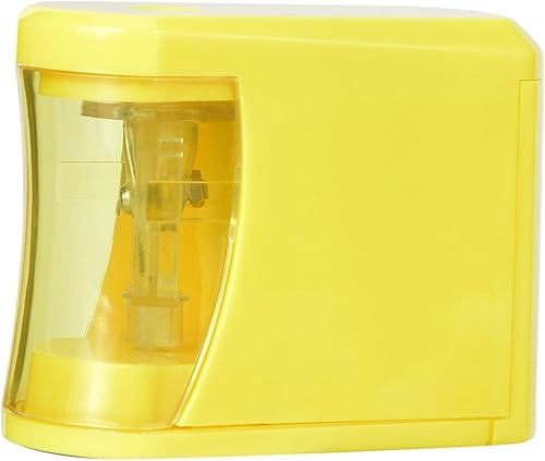 Miniatura 2 de Sacapuntas eléctrico, sacapuntas para niños, funciona con pilas, sacapuntas resistentes para el aula, color amarillo, para lápices de colores