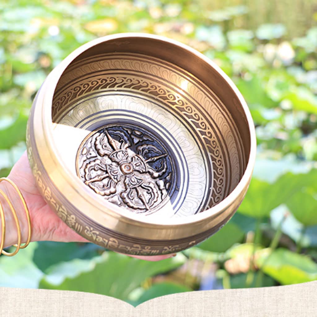 Cuenco De Cobre, Cuenco Tibetano para Cantar, Cuenco Tibetano para Meditación, Cuenco para Terapia De Sonido, Cuenco con Sonido De Buda, Campana De Cobre, Cuen,12.5CM