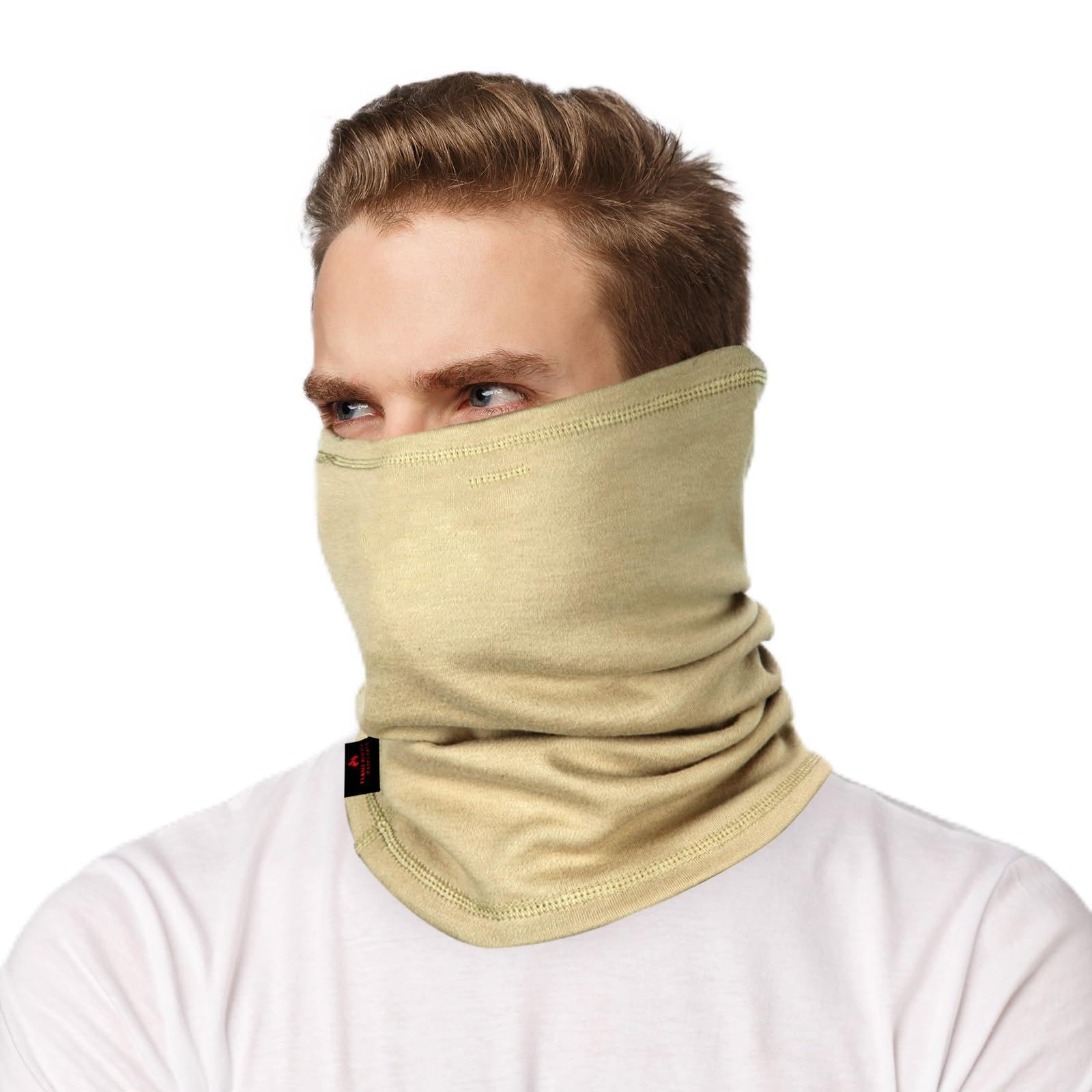 FR Face Mask For Men CATHRC2 Flame Resistant Neck Gaiter Covering 100% Cotton Arc Flash Welding Shield Protector 12CAL