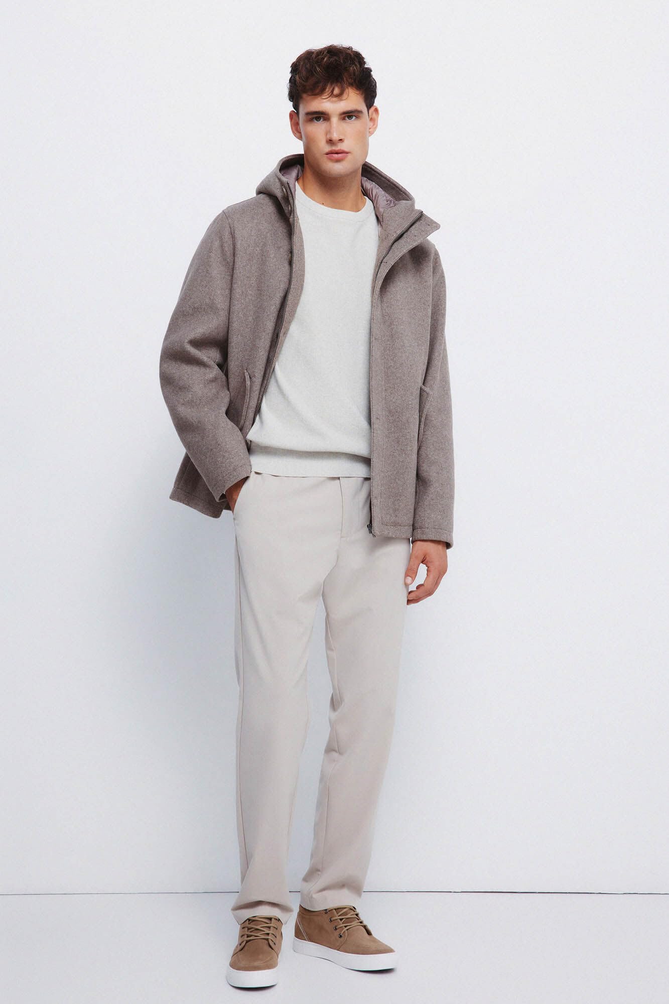 SPRINGFIELD Woolen Effect Parka Parka De Lana Hombre