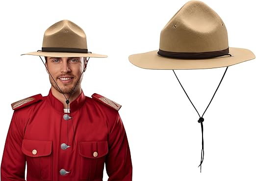 Nicky Bigs Novelties Adult Sergeant Campaign Park Ranger Hat Mountie Trooper Patrol Costume Accessory