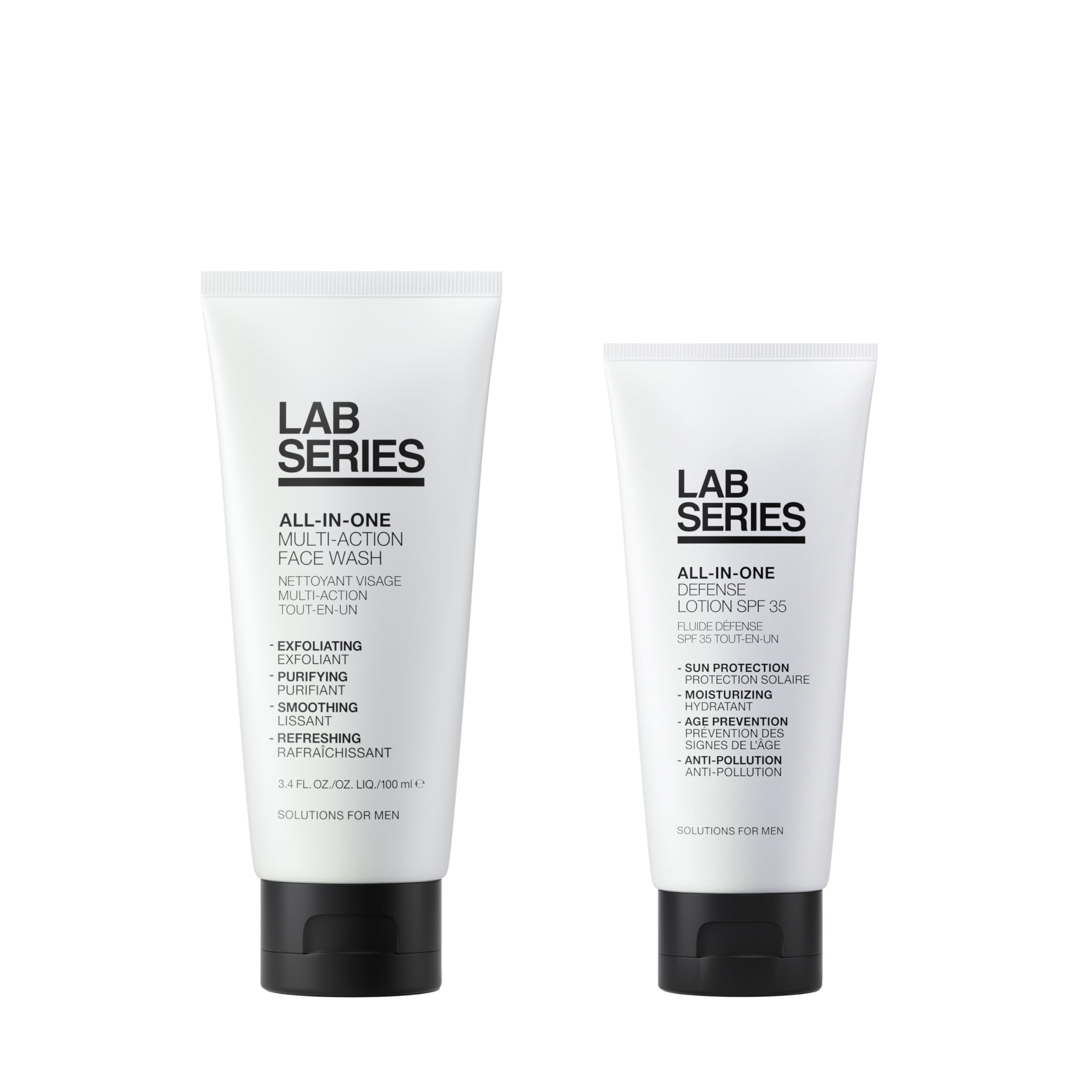 Lab Series Men's Daily Skincare Set - All-In-One Duo – Face Wash 3.4 Fl Oz & Face Moisturizer with SPF 35 3.4 Fl Oz​