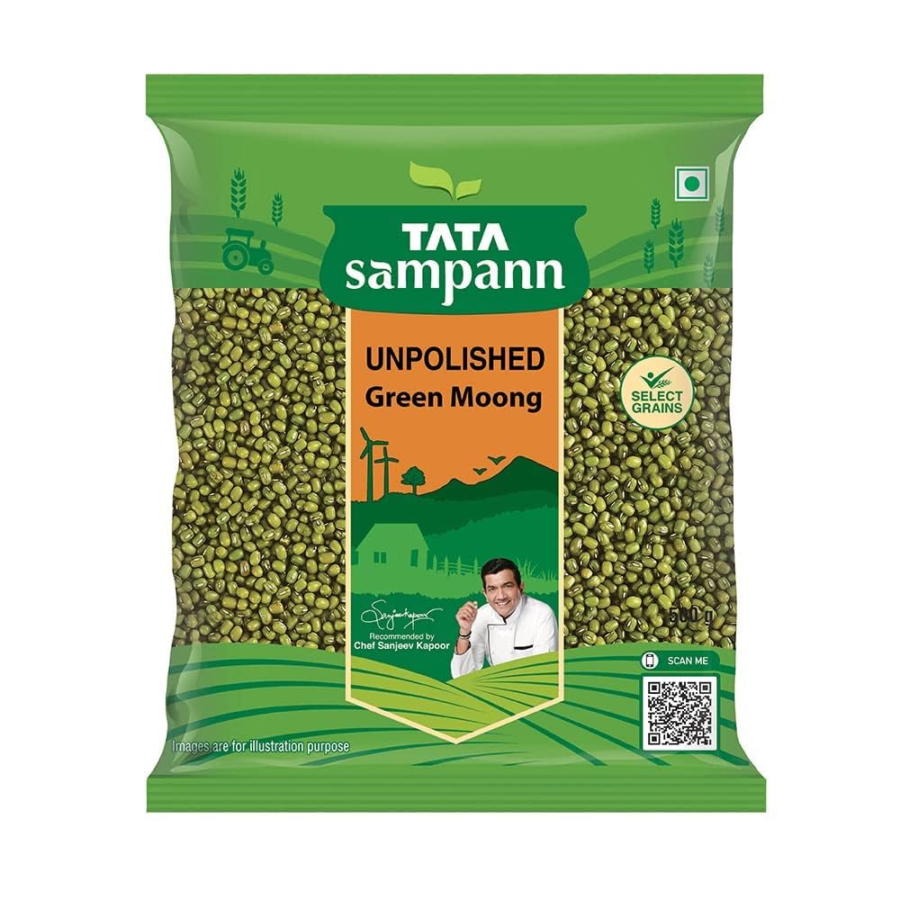 Golden Pulses® Unpolished Green Moong Dal 1kg 500 * 2 (2 Pack of 500g) (B0D8JT915Z) Amazon Price History, Amazon Price Tracker